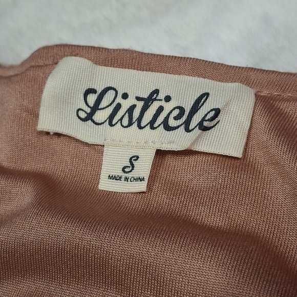 Listicle Tassel Tie Tiered Midi Flowy Boho Cotton Pink Dress Women Size Small - Picture 2 of 16